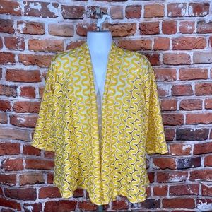 Slinky brand retro yellow cardigan cover up size large